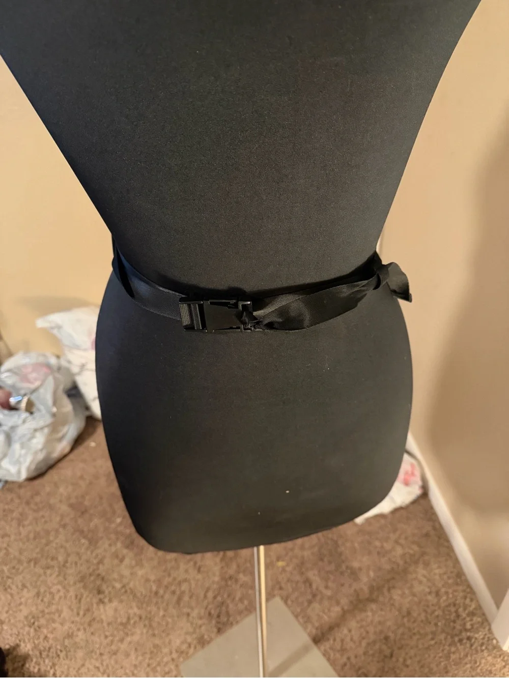 Black Playboy-Patterned Waist Bag — Hands-Free Travel Pouch